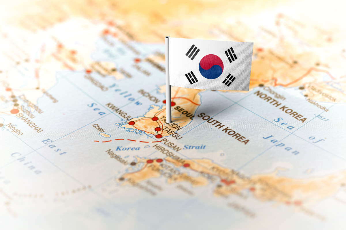 corea-impacto-global-cultura Impacto cultural de Corea del Sur, imagen del mapa de corea con bandera